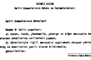 Çıkan Yönetmeliklere Göre Gelir Uzmanlarının Görevleri