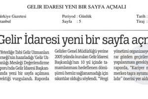 "Gelir İdaresi Yeni Bir Sayfa Açmalı" (Muhtelif Gazeteler)