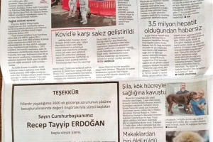 3600 Ek Gösterge Teşekkür İlanımız (Milliyet Gazetesi)