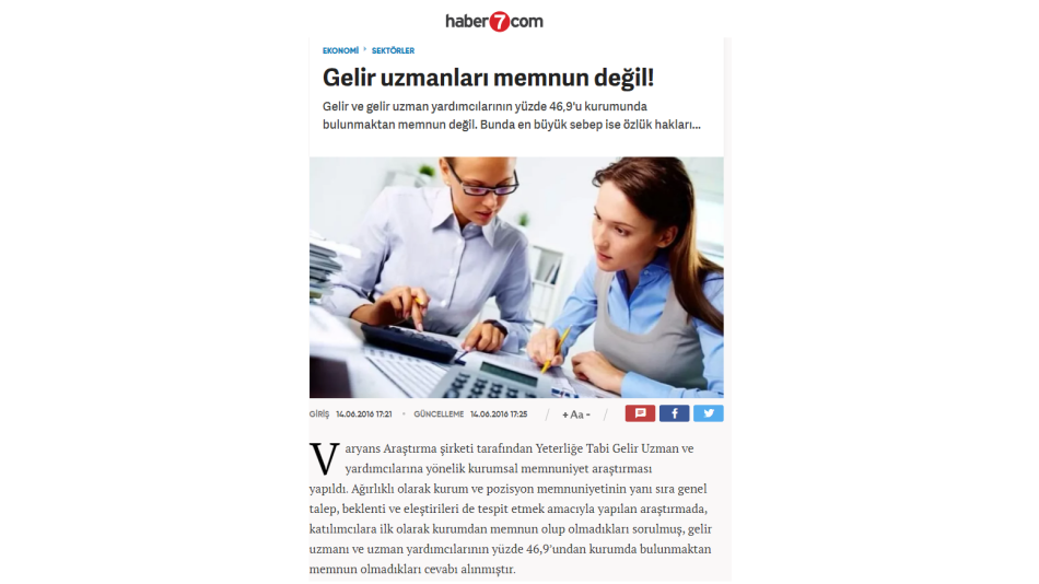 "Gelir Uzmanları Memnun Değil" (Haber 7)